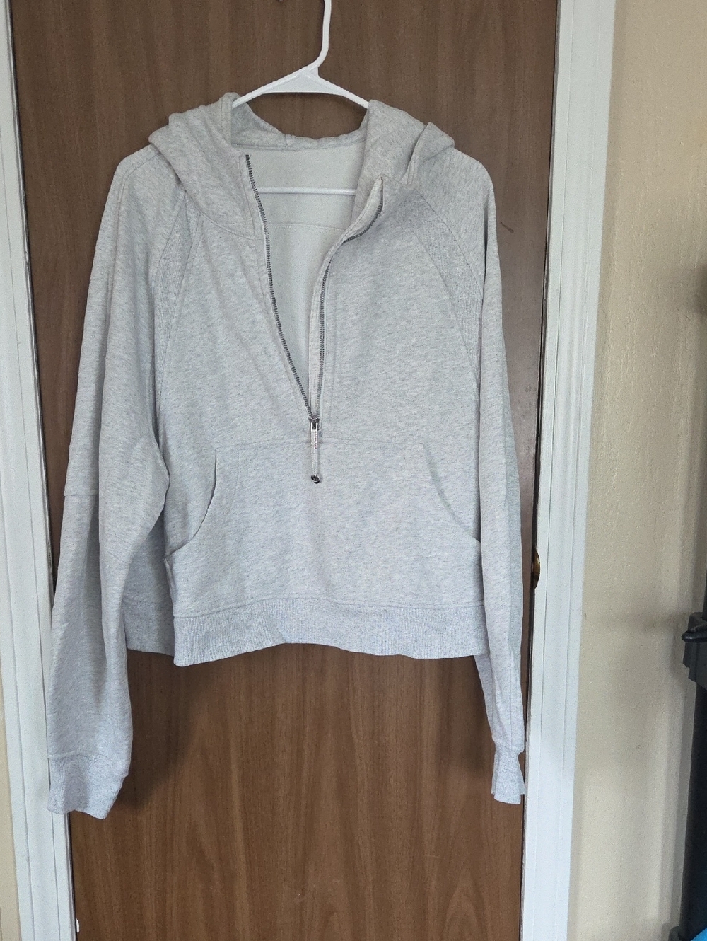 lululemon athletica Light Gray Hooded Half-Zip Pullover